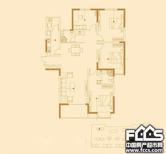 楼型用途: 住宅 户 型: 3室2厅1卫 面 积: 约m 户型简介: 永威翡翠城3