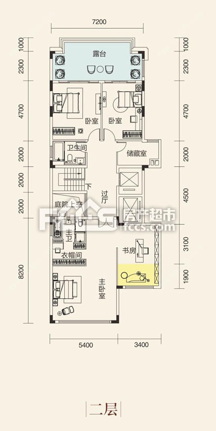 江山御景江山御景a16号楼103户型二层户型310平米1室户型图,户型设计