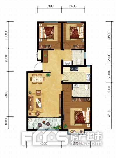 本地楼市 时代中通·豪园110-400㎡臻美户型 给家人最舒适的空间 三