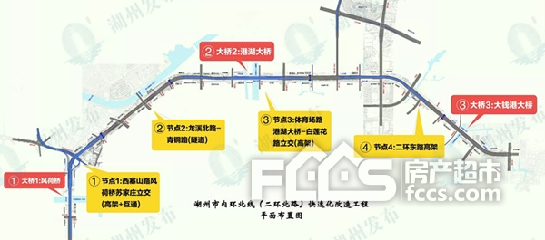 湖州市内环北线(二环北路)快速化改造工程平面布置图