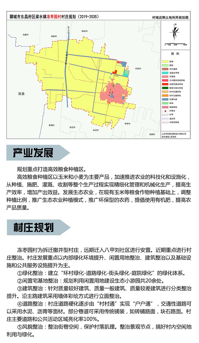 聊城市东昌府区梁水镇冻枣园村村庄规划批前公示