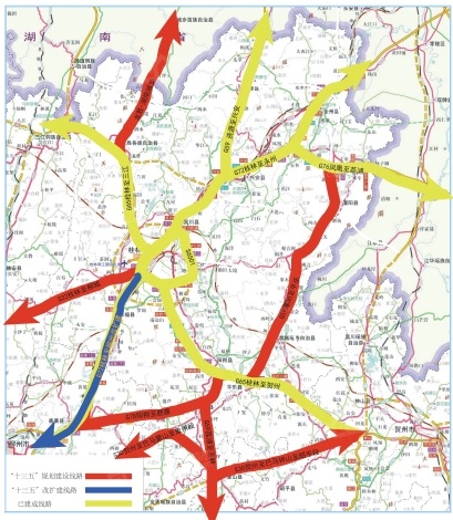 (意见稿,新增桂林至柳州改扩建(g72,龙胜-湖南城步高速公路(桂林段)