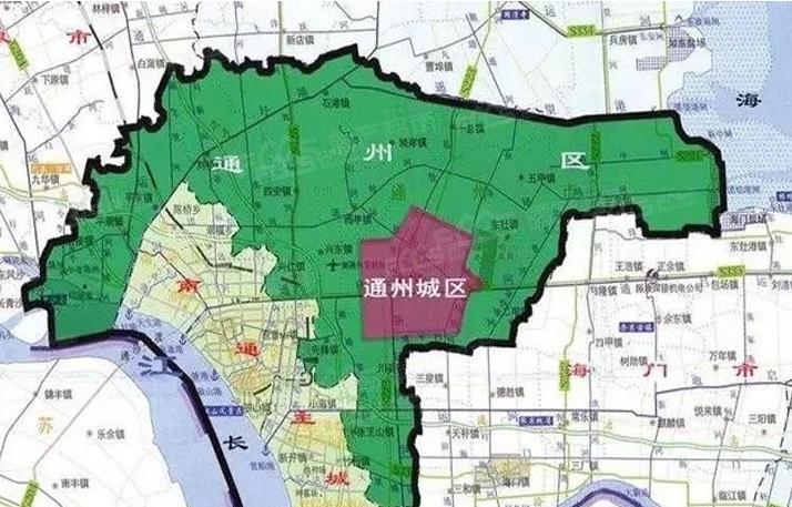 通州行政区划图至此,全区辖4个街道,12个镇:金沙街道,先锋街道,金新