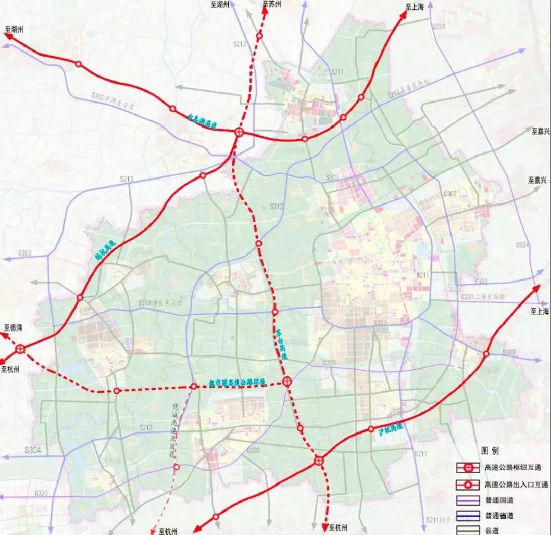 桐乡市高速公路网络布局规划图干线交通网"三环十八射"市域干线