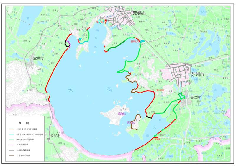 环太湖大堤进行新一轮"加固" 防洪标准达五十年一遇