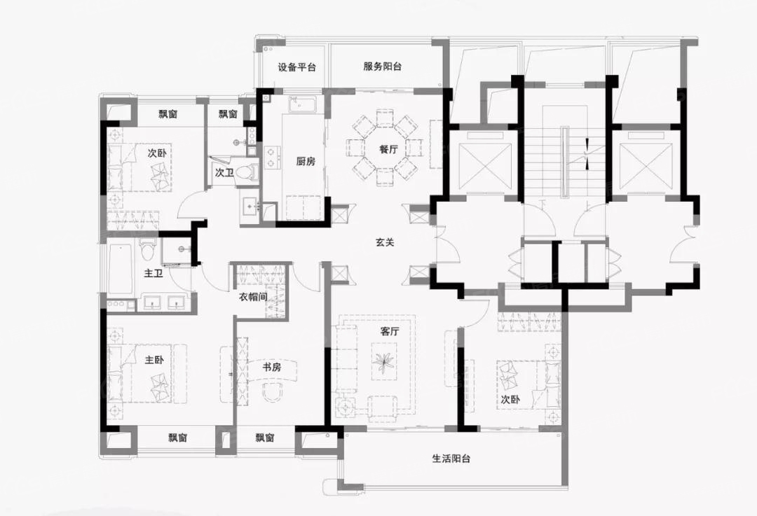 158㎡四室两厅两卫