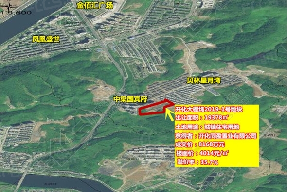 开化规划中梁国宾府旁20191号地块项目公示