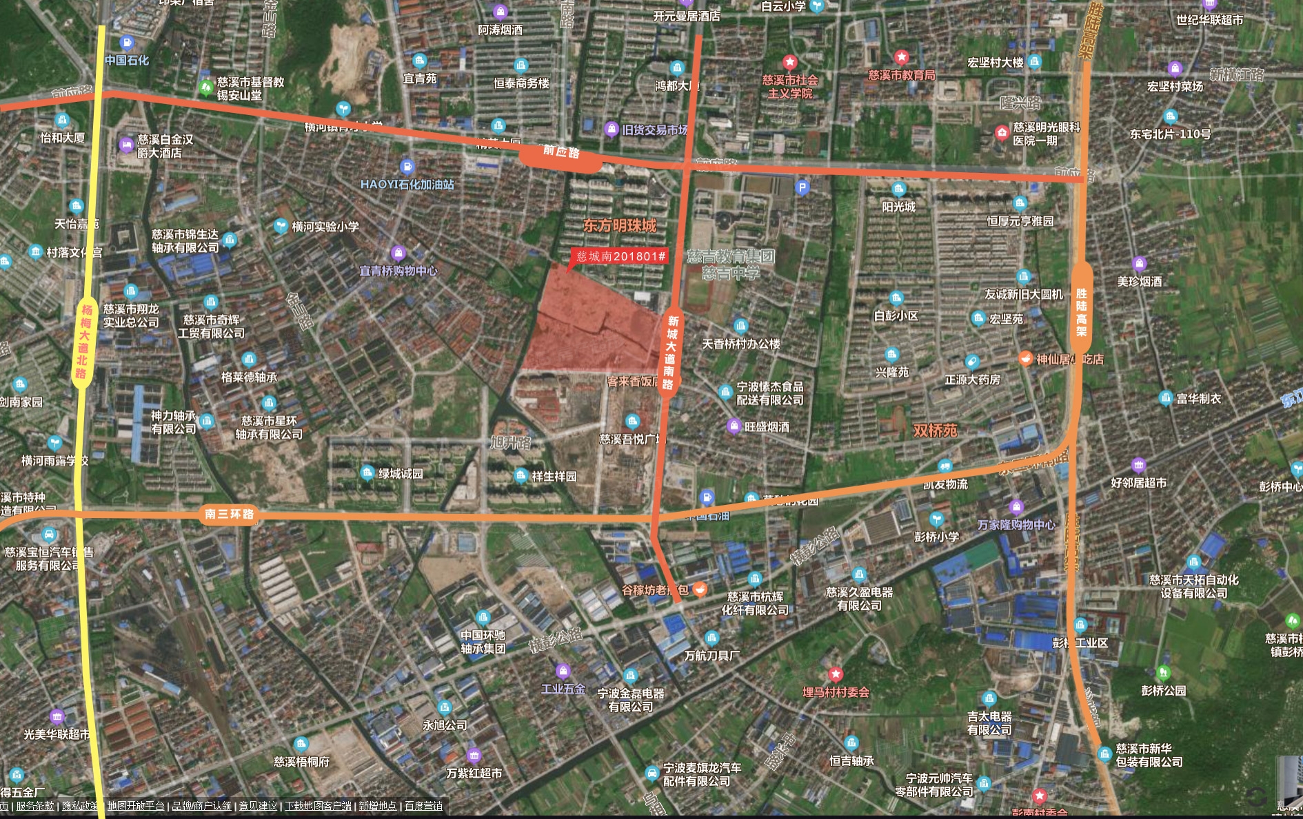 慈城南201801#地块位于浒山街道,东至新城大道,南至规划翔龙路