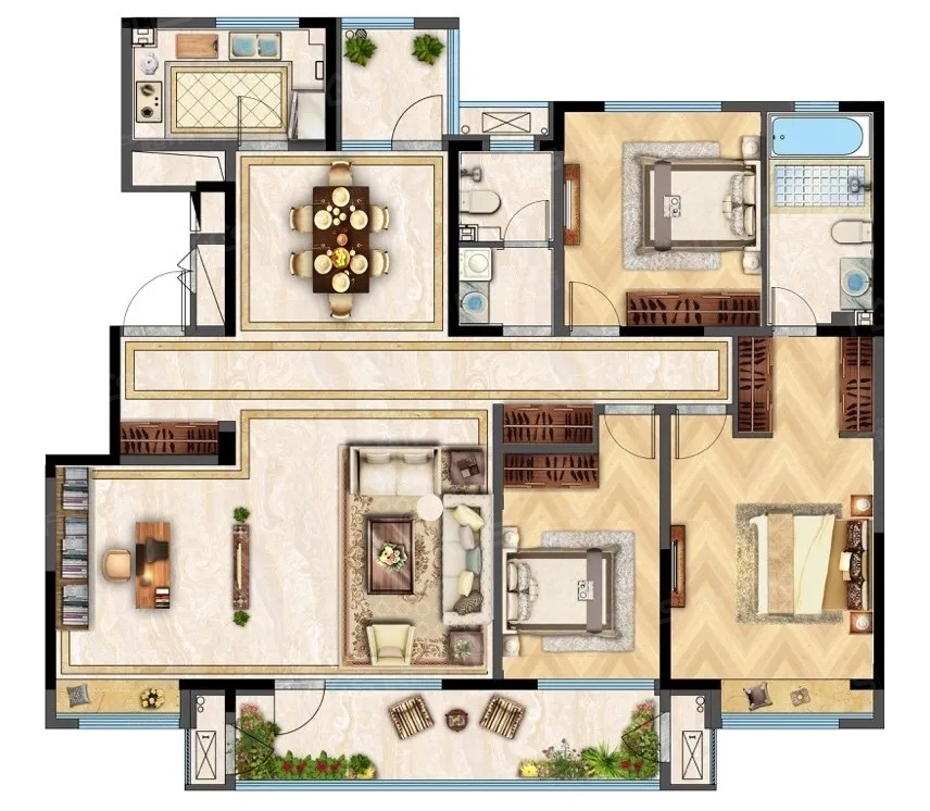 洋房h户型 建面约178㎡