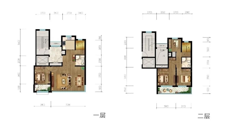 跃层洋房建面约176平户型图