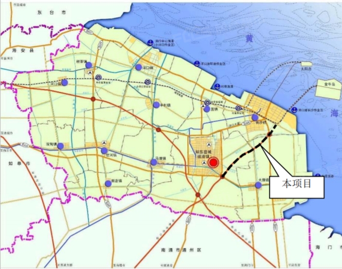 洋口港至南通高速公路洋口港至如东城区段是《江苏省高速公路网规划