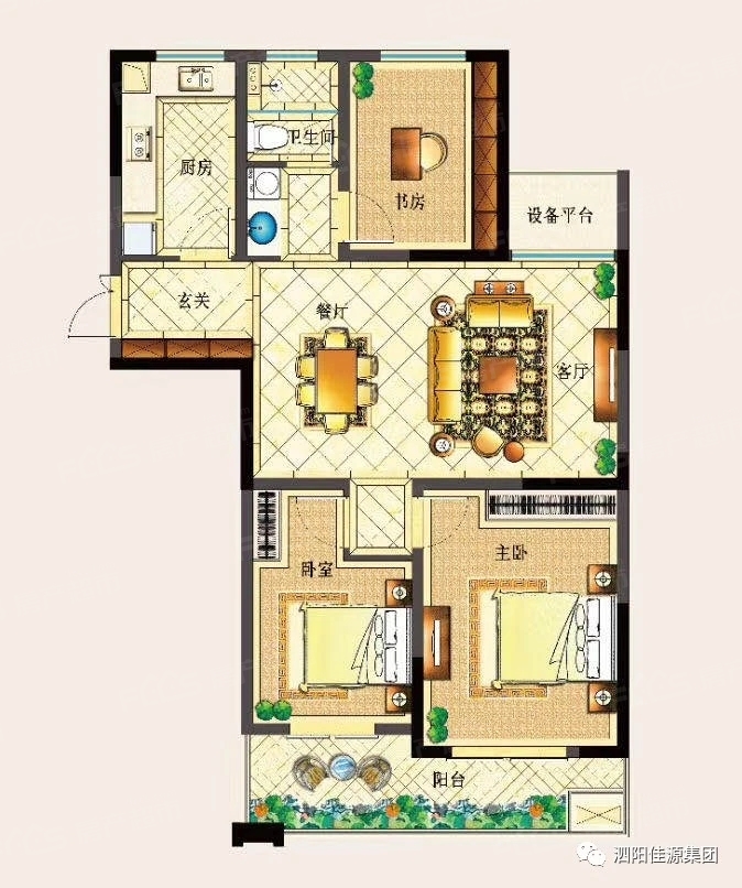 楼建筑面积约140﹐揽景四房(毛坯) ,装得下全家人对好户型的所有期许