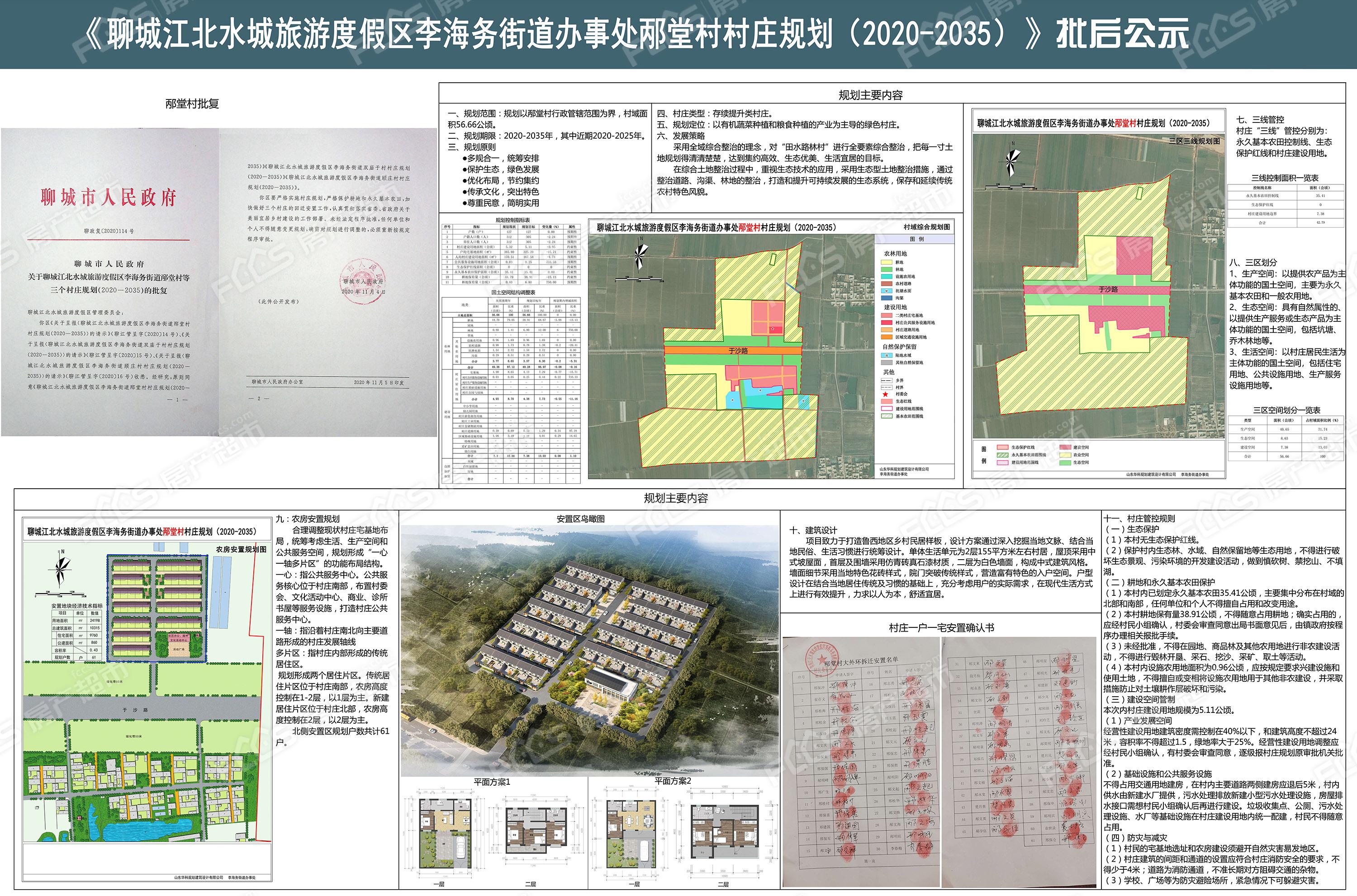 聊城江北水城旅游度假区李海务街道办事处邴堂村村庄规划批后公布