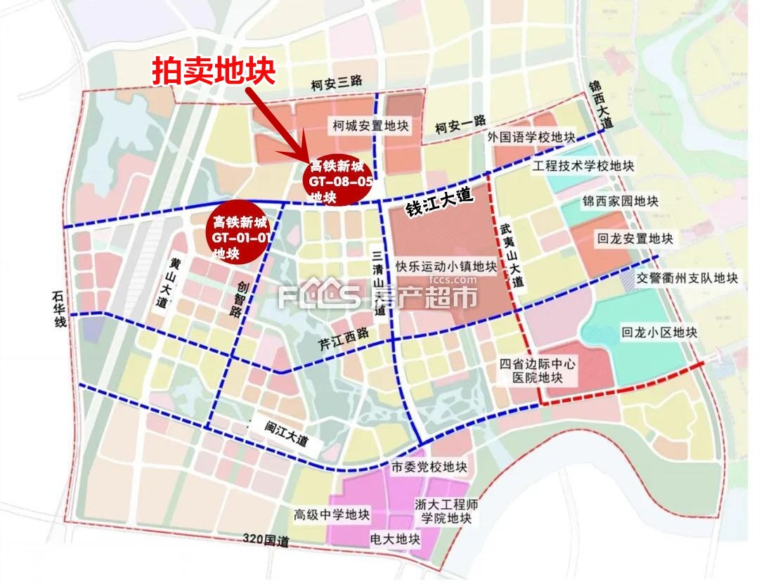 该地块位于衢州智慧新城柯安一路以南,钱江大道