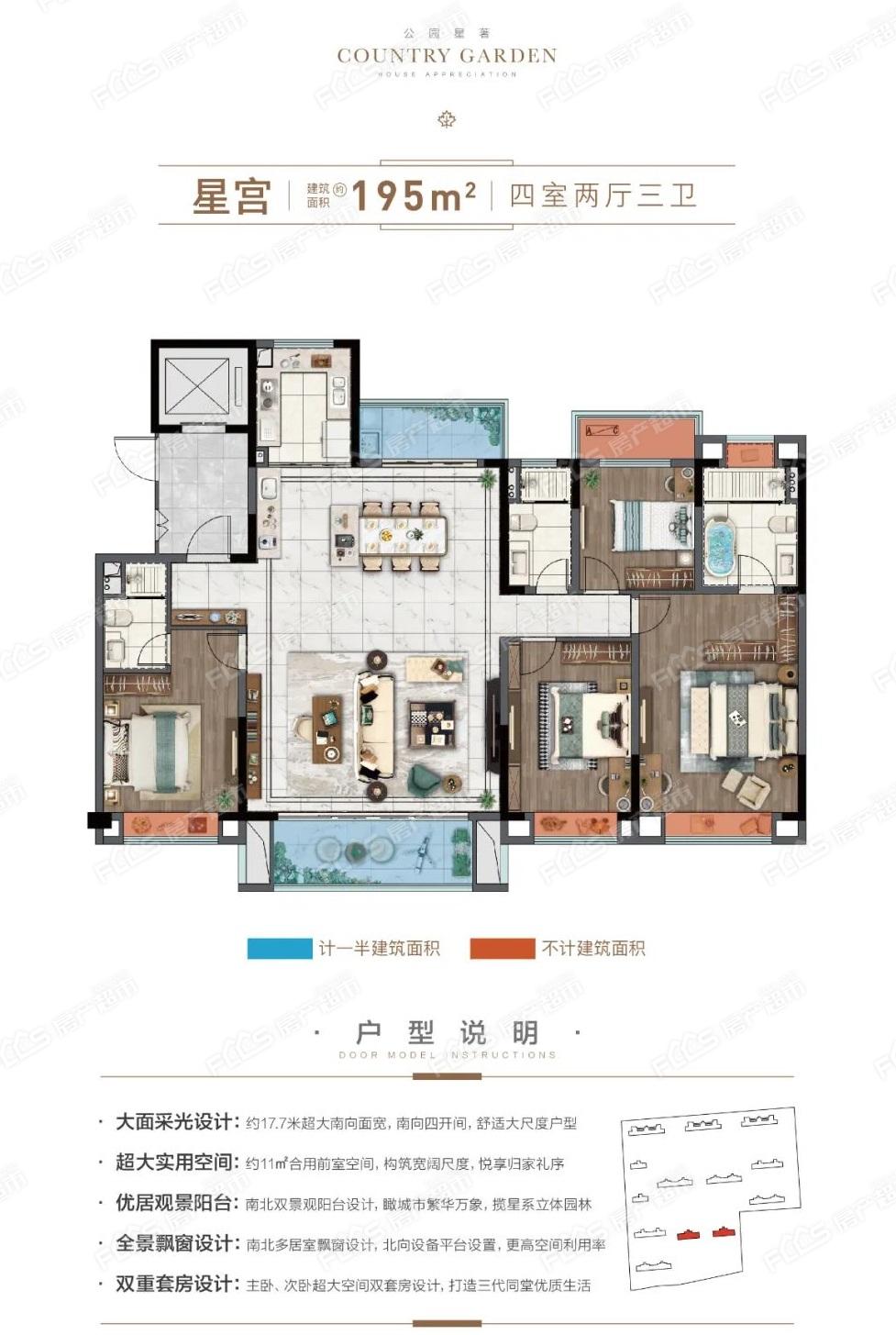 户型赏析|如东碧桂园公园星著户型图