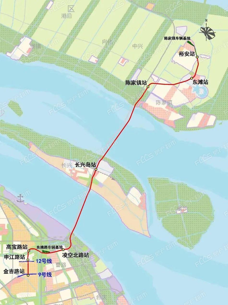 上海轨交崇明线规划图