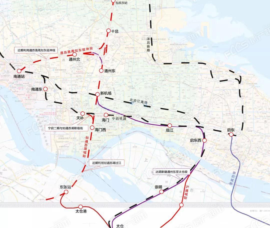新规划南通站9台20线海门北站确定北沿江2台6线预留2条城际2条轨交