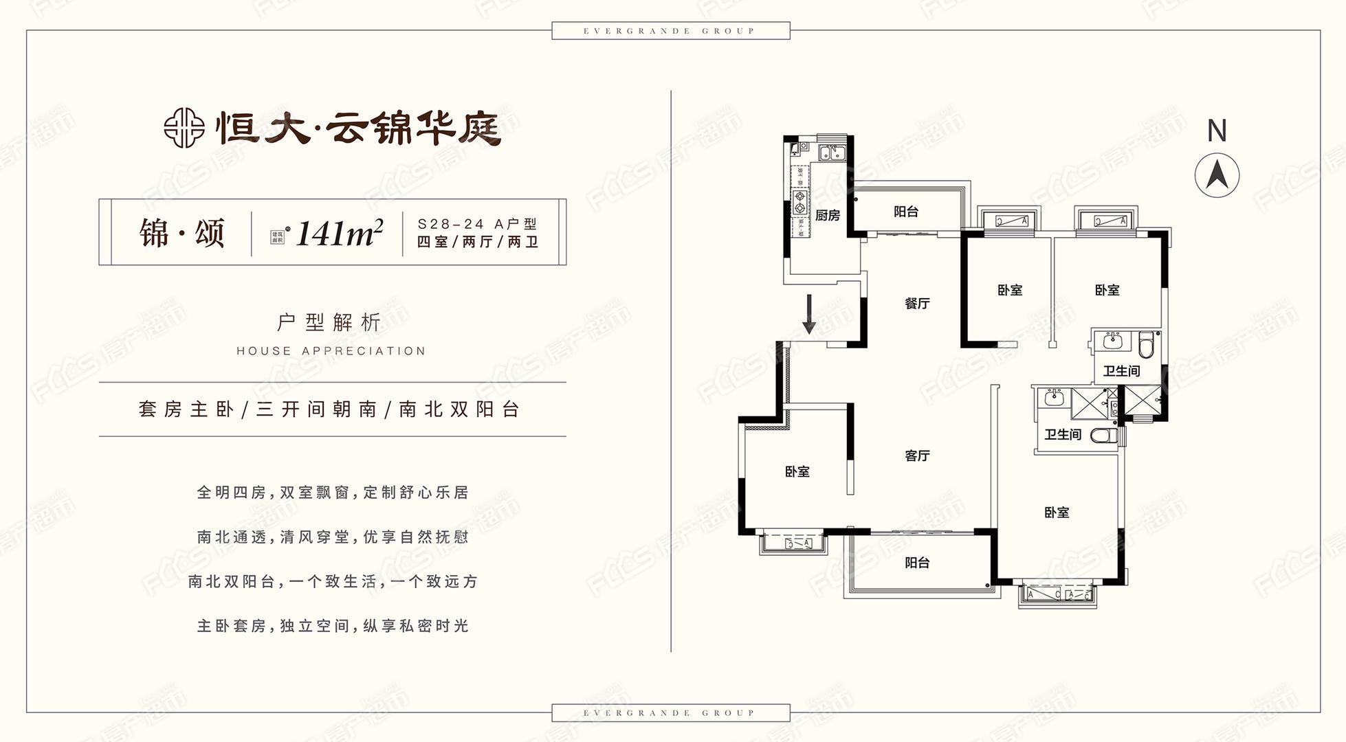 恒大云锦华庭有多大面积的恒大云锦华庭户型图