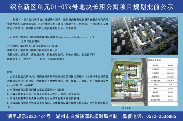 总建面近66万㎡！湖州长租公寓项目公示