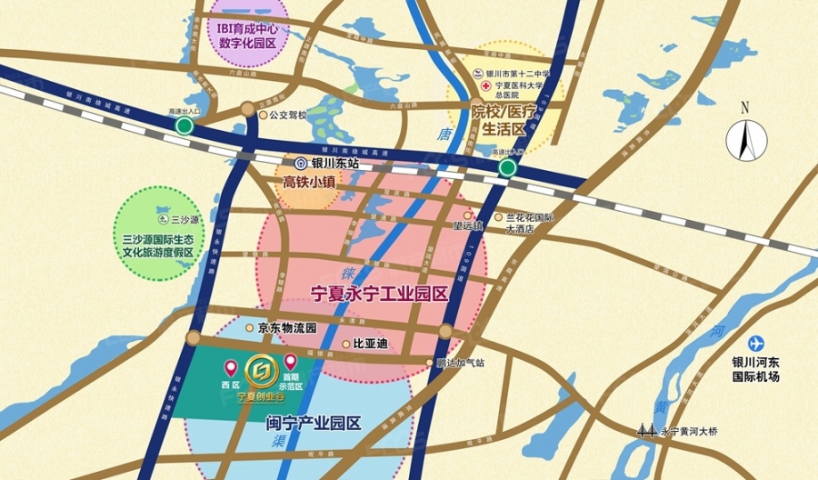 宁夏创业谷中小企业产业园楼盘位置图1