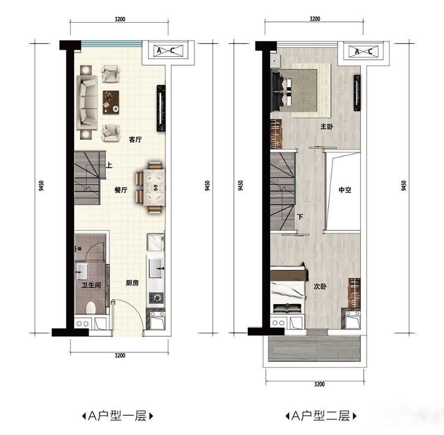 龙光玖龙郡a户型户型39平米2室2厅1卫户型图,户型设计图大全,户型点评
