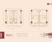 1室2厅1卫的户型图