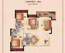 3室2厅2卫1阳台的户型图