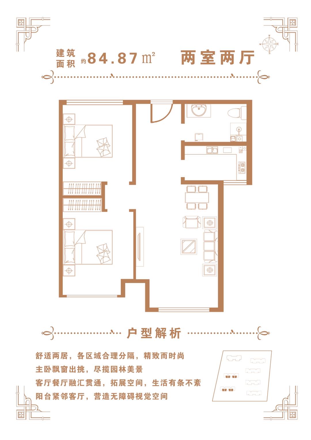 理想城二期84平米户型