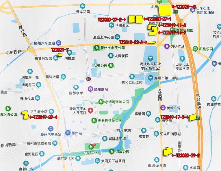 2021年上半年滕州土地挂牌成交地块分布