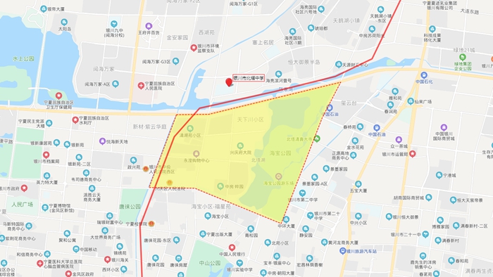 (點擊圖片可放大) 銀川市北塔中學 ●賀蘭山東路以南—上海