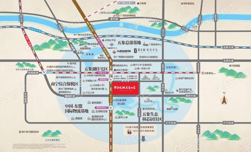 南宁五象楼盘地图图片