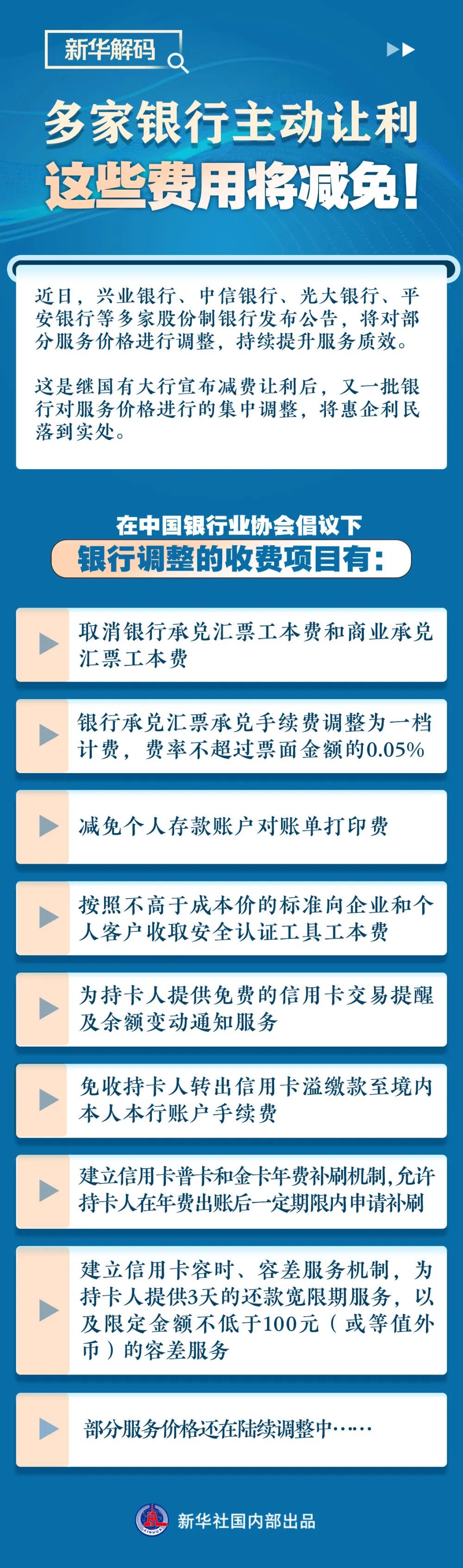 一批商業銀行宣佈將對部分服務費用進行減免